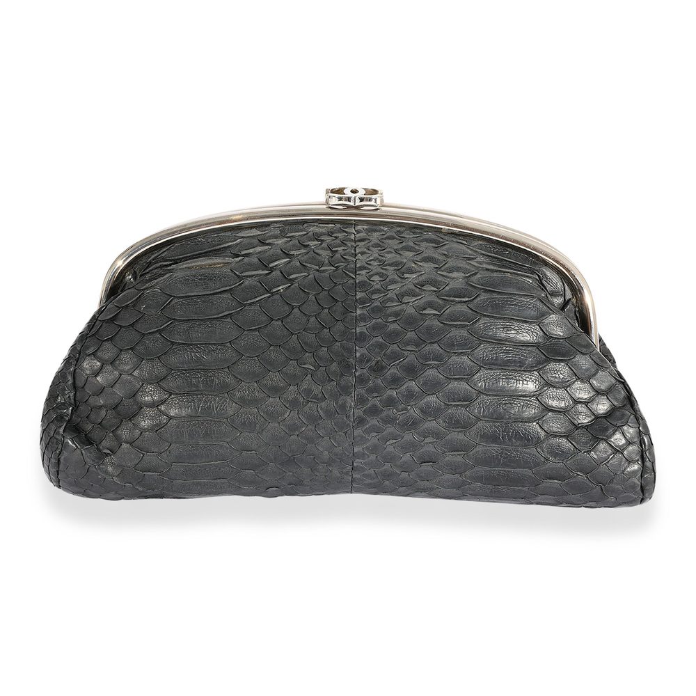 Chanel Black Python Timeless Clutch - image 1